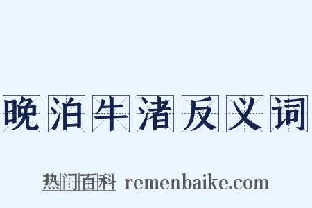 晚泊牛渚反义词是什么意思的图片